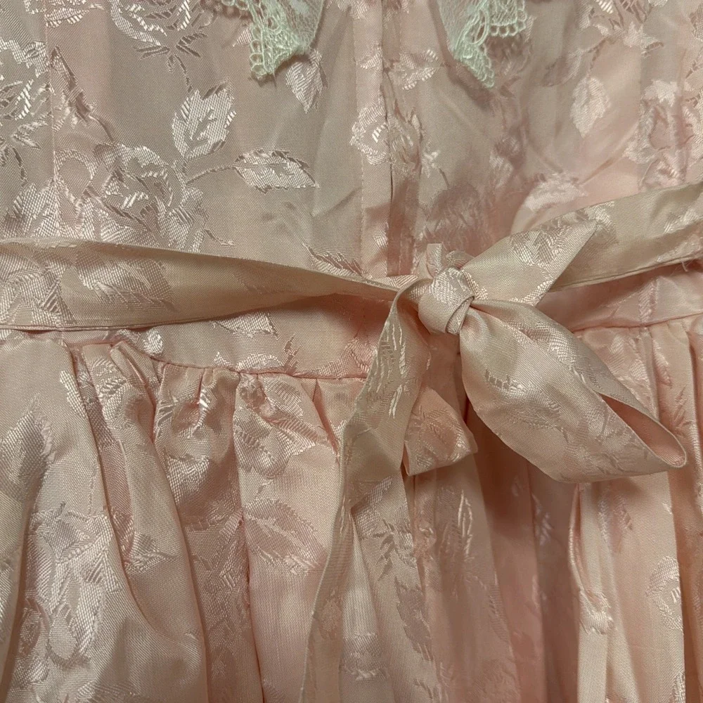Vintage Handmade Toddler Girls Pink Floral Lace Party Dress‎ Pageant Holiday